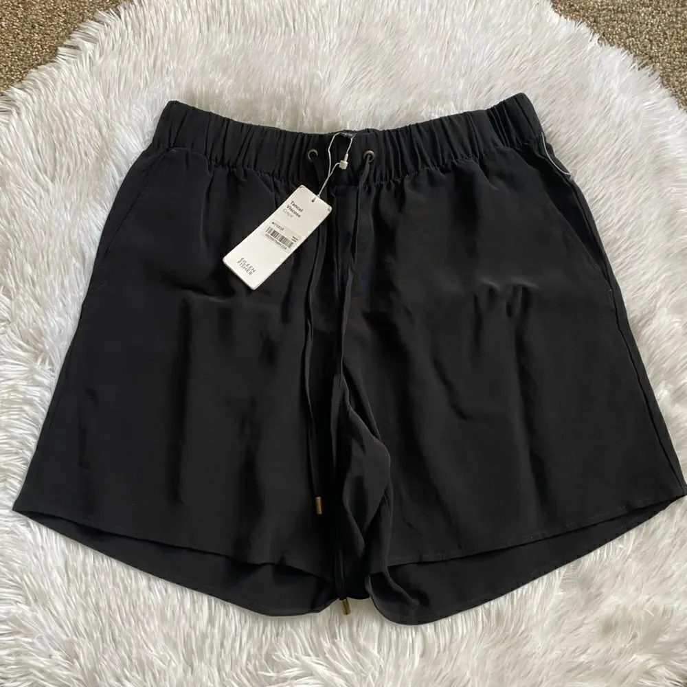 Eileen Fisher Walking Shorts Black Tencel Viscose Crepe New Womens Size XS‎